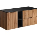 Závěsná skříňka Casad s deskou 120 cm černá/dub wotan