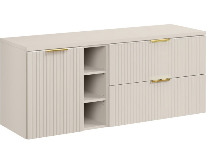 Závěsná skříňka pod umyvadlo Adele Cashmere s deskou 140 cm kašmírová