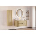 Závěsná skříňka Ovalia River s deskou a umyvadlem 120 cm dub Cremona