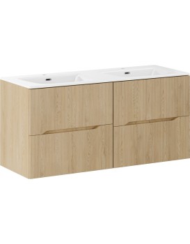 Závěsná skříňka Nordic Sky se zápustnými umyvadly 120 cm dub cremona