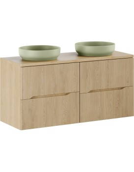 Závěsná skříňka Nordic River s umyvadlem 120 cm dub cremona