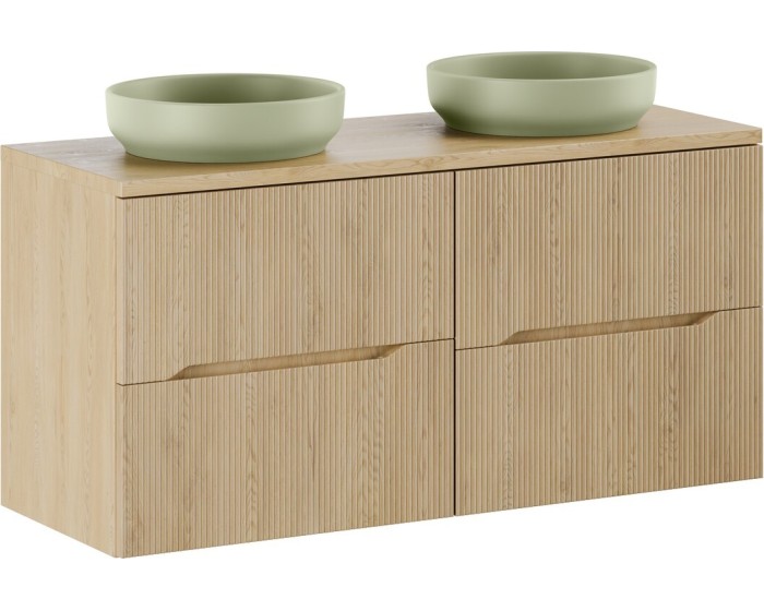 Závěsná skříňka Nordic River s umyvadlem 120 cm dub cremona