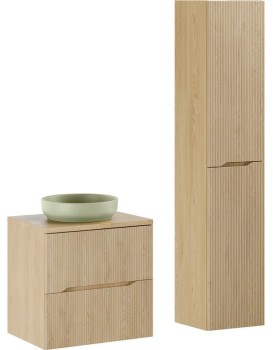 Koupelnová sestava Nordic s deskou, umyvadlem a skříňkami 60 cm dub cremona
