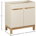 Skříňka pod umyvadlo Bali 2D 80 cm kašmír/dub wotan