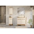 Koupelnová sestava Bali Casad s deskou, umyvadlem a skříňkami 80 cm kašmírová/dub wotan