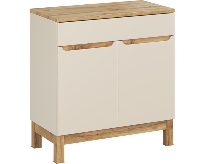 Skříňka pod umyvadlo Bali Casad s deskou 80 cm kašmírová/dub wotan