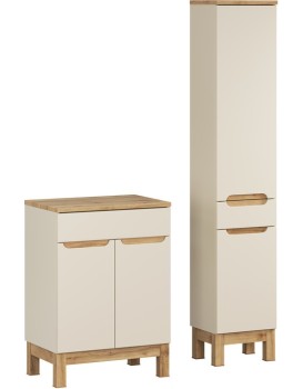 Koupelnová sestava Bali Casad s deskou a skříňkami 60 cm kašmírová/dub wotan