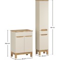 Koupelnová sestava Bali Nature s deskou a skříňkami 60 cm kašmírová/dub wotan
