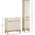 Koupelnová sestava Bali Sky se zápustným umyvadlem a skříňkami 80 cm kašmírová/dub wotan