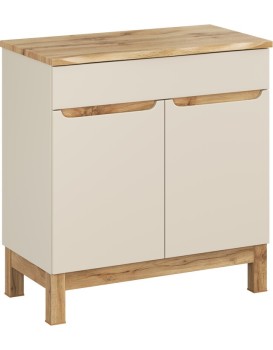 Skříňka pod umyvadlo Bali Nature s deskou 80 cm kašmírová/dub wotan