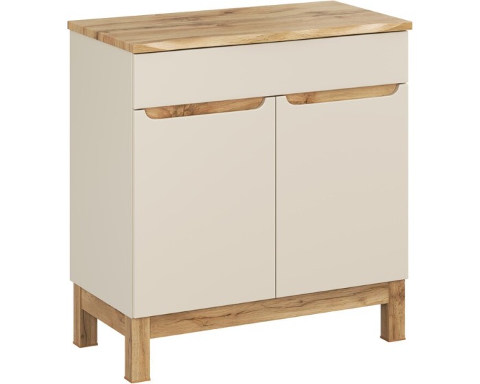 Skříňka pod umyvadlo Bali Nature s deskou 80 cm kašmírová/dub wotan