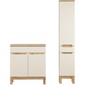 Koupelnová sestava Bali Casad s deskou a skříňkami 80 cm kašmírová/dub wotan