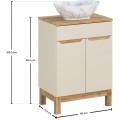 Koupelnová skříňka Bali Casad Pati s deskou a umyvadlem 60 cm kašmírová/dub wotan