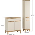 Koupelnová sestava Bali Nature s deskou a skříňkami 80 cm kašmírová/dub wotan