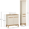 Koupelnová sestava Bali Casad s deskou, umyvadlem a skříňkami 80 cm kašmírová/dub wotan