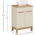 Koupelnová skříňka Bali Nature Lola s deskou a umyvadlem 60 cm kašmírová/dub wotan