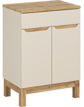 Skříňka pod umyvadlo Bali Casad s deskou 60 cm kašmírová/dub wotan