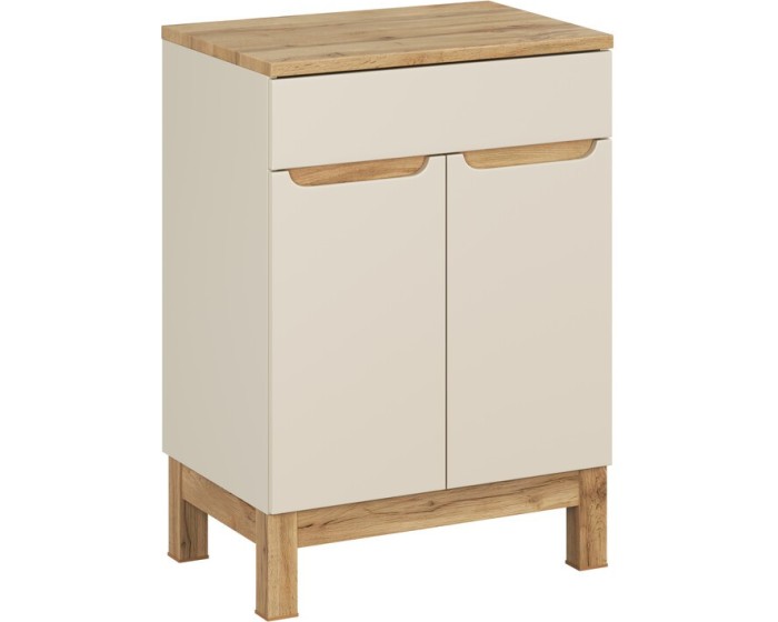 Skříňka pod umyvadlo Bali Casad s deskou 60 cm kašmírová/dub wotan