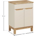 Skříňka pod umyvadlo Bali Nature s deskou 60 cm kašmírová/dub wotan