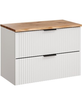 Závěsná skříňka Casad Nature s deskou 80 cm bílá/dub wotan