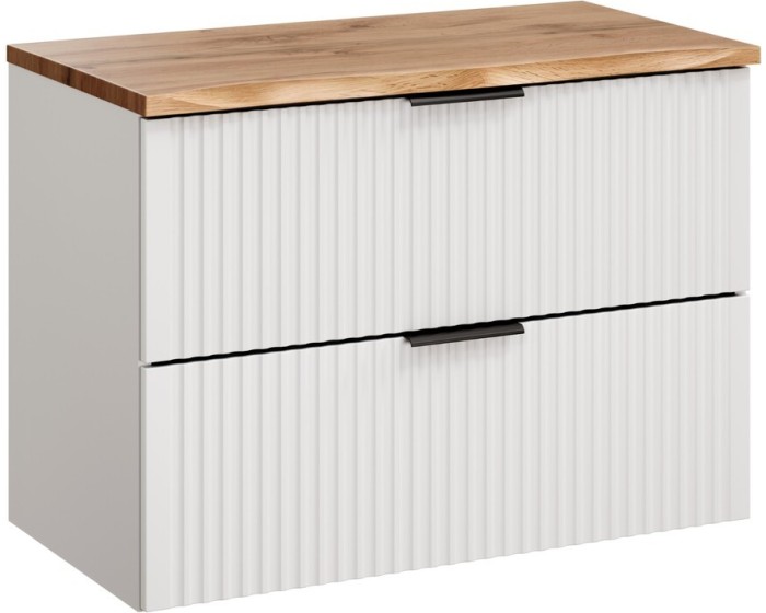 Závěsná skříňka Casad Nature s deskou 80 cm bílá/dub wotan