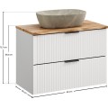 Závěsná skříňka Casad Nature Anna s deskou a umyvadlem 80 cm bílá/dub wotan