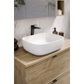 Závěsná skříňka Casad Nature Smile s deskou a umyvadly 120 cm dub wotan/černá