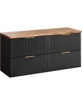 Závěsná skříňka Casad Nature s deskou 120 cm černá/dub wotan