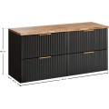 Závěsná skříňka Casad Nature s deskou 120 cm černá/dub wotan