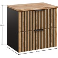 Závěsná skříňka Casad Nature s deskou 60 cm dub wotan/černá