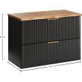 Závěsná skříňka Casad Nature s deskou 80 cm černá/dub wotan