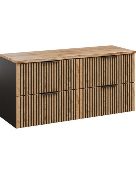 Závěsná skříňka Casad Nature s deskou 120 cm dub wotan/černá