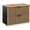 Závěsná skříňka Casad Nature s deskou 80 cm dub wotan/černá