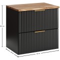 Závěsná skříňka Casad Nature s deskou 60 cm černá/dub wotan
