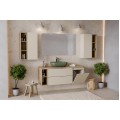 Závěsná skříňka pod umyvadlo Dalia Cashmere Nordic s deskou 80 cm kašmírová/dub cremona