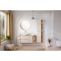 Závěsná skříňka pod umyvadlo Dalia Cashmere Ovalia s deskou 100 cm kašmírová/dub cremona