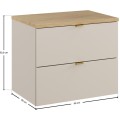 Závěsná skříňka pod umyvadlo Dalia Cashmere Nordic s deskou 60 cm kašmírová/dub cremona