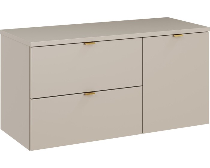 Závěsná skříňka pod umyvadlo Dalia Cashmere s deskou a košem na prádlo 100 cm kašmírová