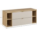 Závěsná skříňka pod umyvadlo Dalia Cashmere Nature s deskou a regály 120 cm dub cremona/kašmírová