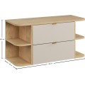 Závěsná skříňka pod umyvadlo Dalia Cashmere Ovalia s deskou 100 cm kašmírová/dub cremona