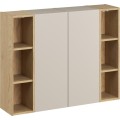 Závěsná horní vysoká koupelnová skříňka Dalia Cashmere 50 cm kašmírová/dub cremona