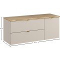 Závěsná skříňka pod umyvadlo Dalia Cashmere Nature s deskou a košem na prádlo 120 cm béžová/dub cremona
