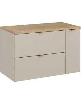 Závěsná skříňka pod umyvadlo Dalia Cashmere Nordic s deskou 80 cm dub cremona/kašmírová