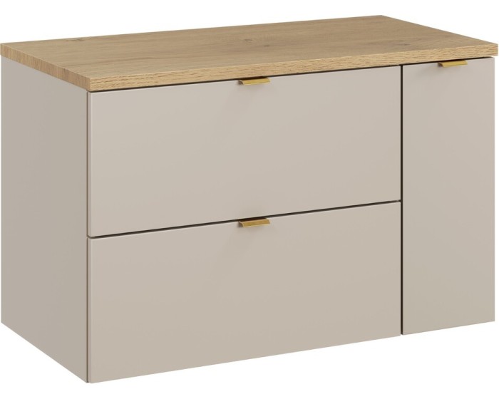 Závěsná skříňka pod umyvadlo Dalia Cashmere Nordic s deskou 80 cm dub cremona/kašmírová