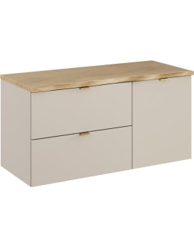 Závěsná skříňka pod umyvadlo Dalia Cashmere Nature s košem na prádlo a deskou 100 cm dub cremona/kašmírová