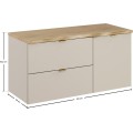 Závěsná skříňka pod umyvadlo Dalia Cashmere Nature s košem na prádlo a deskou 100 cm dub cremona/kašmírová