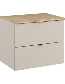 Závěsná skříňka pod umyvadlo Dalia Cashmere Nature s deskou 60 cm kašmírová/dub cremona