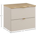 Závěsná skříňka pod umyvadlo Dalia Cashmere Nature s deskou 60 cm kašmírová/dub cremona