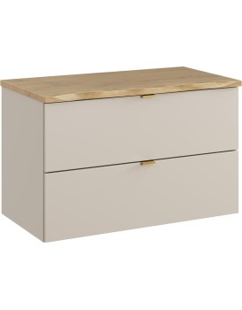 Závěsná skříňka pod umyvadlo Dalia Cashmere Nature s deskou 80 cm kašmírová/dub cremona