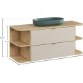 Závěsná skříňka Dalia Cashmere River s deskou a umyvadlem 120 cm kašmírová/dub cremona